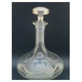 SCHOONER DECANTER, STERLING SHAMROCK STOPPER