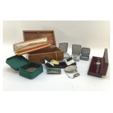 BELT BUCKLES, POCKET WATCH, JEWEL BOXES