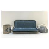 POTTERY CUPS, SANDWICH PLATES