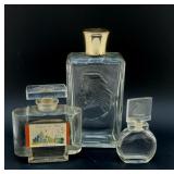 TRIO OF GLASS PERFUME BOTTLES