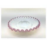 FENTON APPLE BLOSSOM CREST ASHTRAY