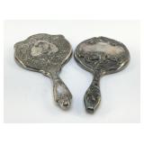 PAIR OF 1900S HAND MIRRORS 10"