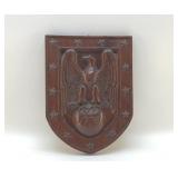 J BATES 1776 EAGLE WOOD CARVING 12.5"