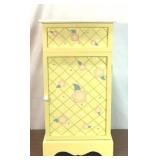 PAINTED YELLOW FLORAL CABINET