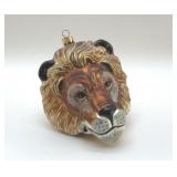 LG SLAVIC BLOWN GLASS LION ORNAMENT