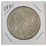 1885 Morgan silver dollar