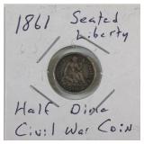 1861 seated liberty half dime