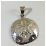 Sterling silver sand dollar pendant Sterling silver sand dollar pendant