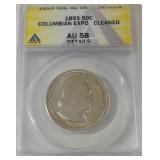 1893 Colombian expo half dollar AU58 1893 Colombian expo half dollar AU58