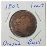 1802 large cent draped bust