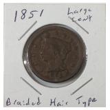 1851 large cent braided hair type 1851 large cent braided hair type