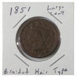 1851 large cent braided hair type