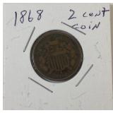 1868 two cent coin