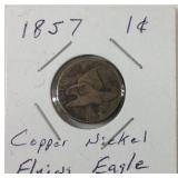 1857 one cent copper nickel flying eagle