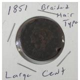 1851 large cent braided hair type 1851 large cent braided hair type