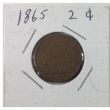 1865 2 cent coin