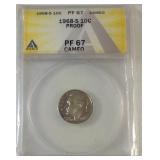 1968 S proof dime PF 67 cameo