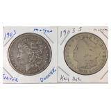1903 and 1903S Morgan silver dollars 1903 and 1903S Morgan silver dollars