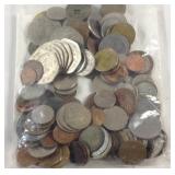 Miscellaneous bag of foreign coins Miscellaneous bag of foreign coins