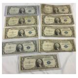 9 1935 blue Seal silver certificates