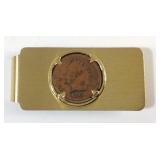 1901 Indianhead Cent money clip