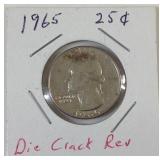 1965 error quarter die crack reverse