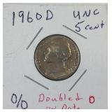 1960 D. UNC Error nickel