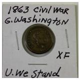 1863 civil war token united we stand