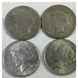 4 1922 US Silver Peace Dollars