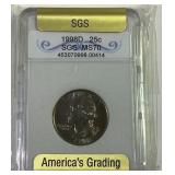 1998D quarter SGS MS70 1998D quarter SGS MS70