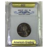 2001P Washington quarter SGS MS70 2001P Washington quarter SGS MS70