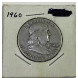 1960 Ben Franklin half dollar