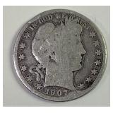 1907D barber half dollar 1907D barber half dollar