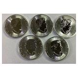 5 Canadian $8 1.5oz Silver Coins 5 Canadian $8 1.5oz Silver Coins