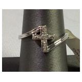 10 k Gold diamond cross ring size 6 10 k Gold diamond cross ring size 6
