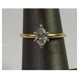 14k Gold 1/2 CTW Marquis diamond ring