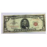 1963 five dollar red seal note