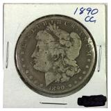 1890 CC Morgan silver dollar