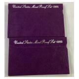 1991 and 92 US mint proof sets 1991 and 92 US mint proof sets