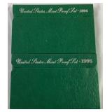 1994 1995 US Mint proof sets 1994 1995 US Mint proof sets