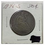 1876S seated half dollar