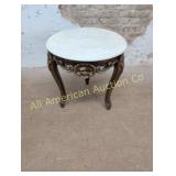 VINTAGE FRENCH MARBLE TOP LAMP TABLE