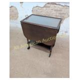 ANTIQUE MAHOGANY DROP SIDE TEA CART