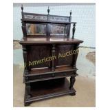 ANTIQUE MAHOGANY BUFFET / SERVER W/ LION HEADS