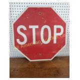 VINTAGE METAL ALUMINUM STOP SIGN