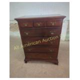 ANTIQUE SOLID MAHOGANY HIGH CHEST OF DRAWERS
