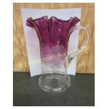VINTAGE VICTORIAN BOHEMIAN GLASS PITCHER