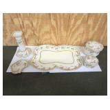 ANTIQUE 5 PC. LIMOQES FRANCE DRESSER SET