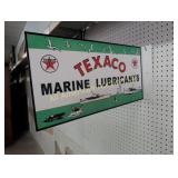 TEXACO MARINE LUBRICANT PORCELAIN FLANGE SIGN