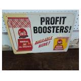 VINTAGE SWIFT PROFIT BOOSTERS METAL SIGN